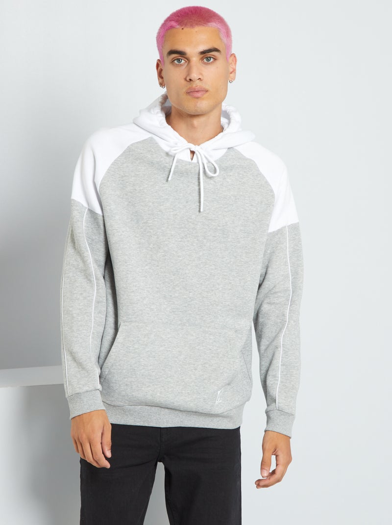 Sweatshirt com capuz em moletão CINZA - Kiabi