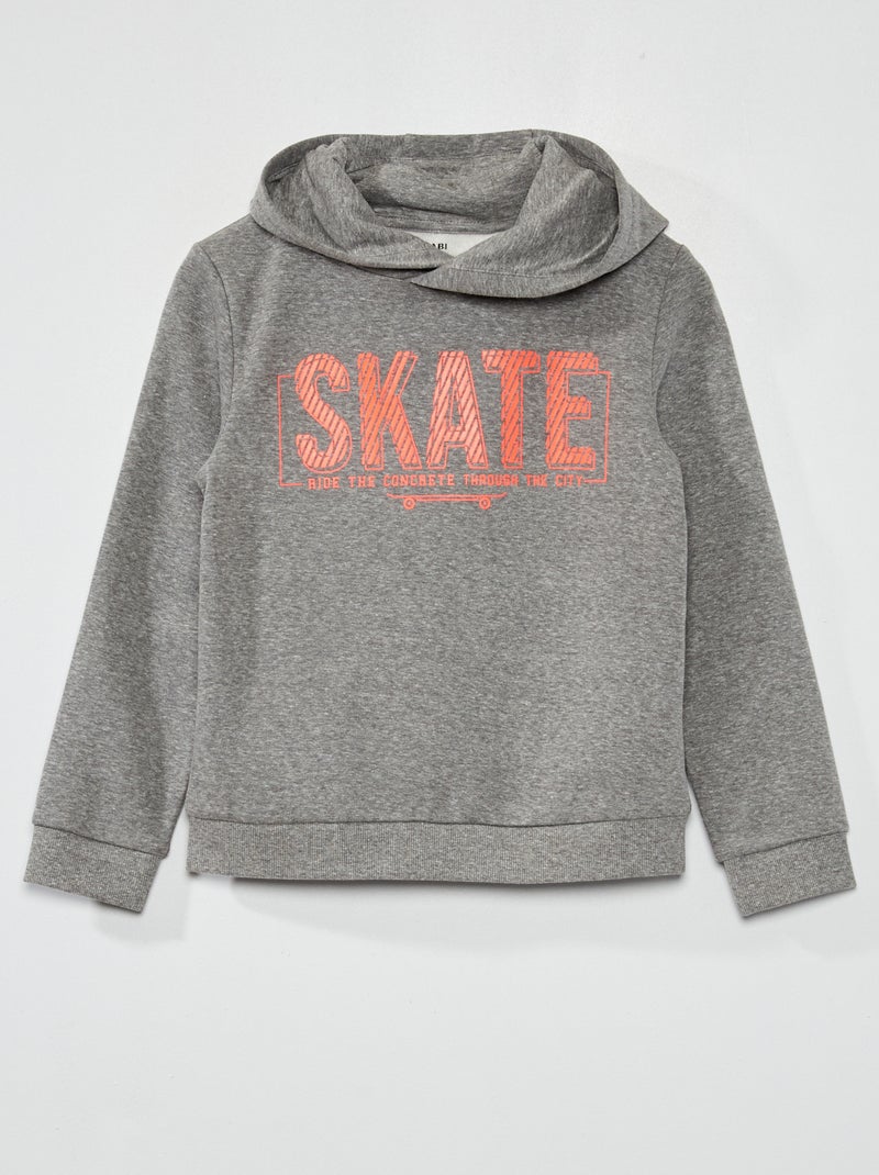 Sweatshirt com capuz em moletão CINZA - Kiabi