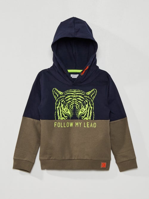 Sweatshirt com capuz em moletão fino - Kiabi
