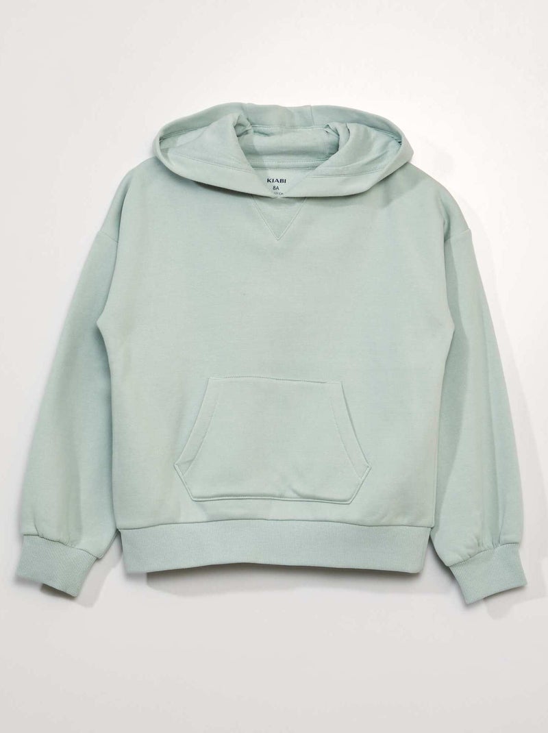 Sweatshirt com capuz em moletão grosso Azul - Kiabi