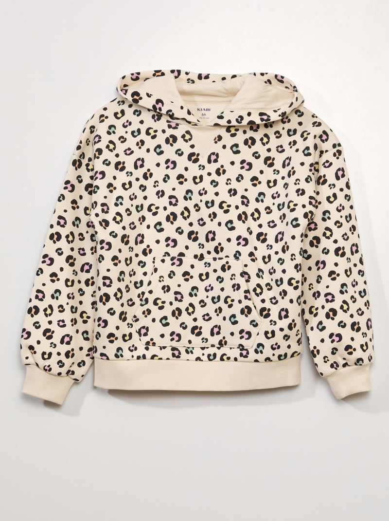 Sweatshirt com capuz em moletão grosso BEGE - Kiabi
