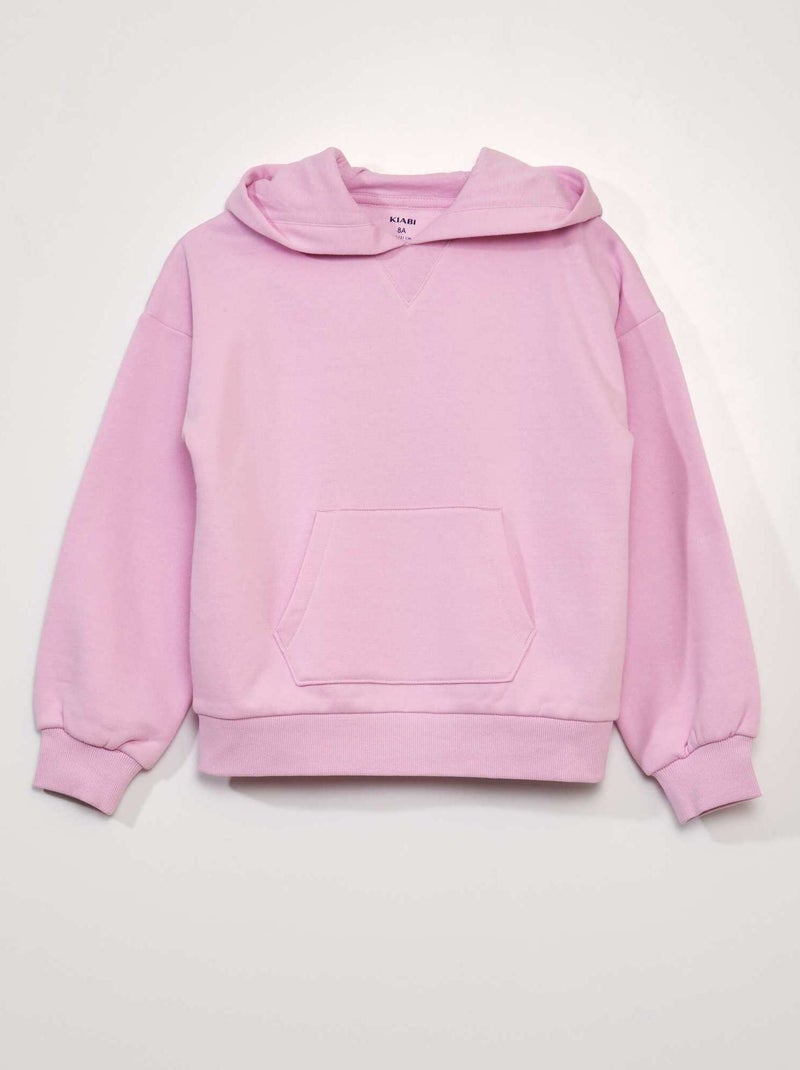 Sweatshirt com capuz em moletão grosso ROSA - Kiabi