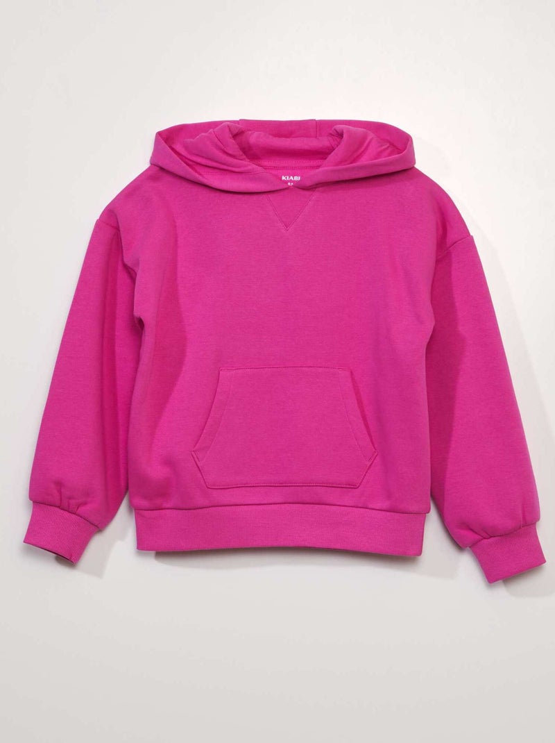 Sweatshirt com capuz em moletão grosso ROSA - Kiabi