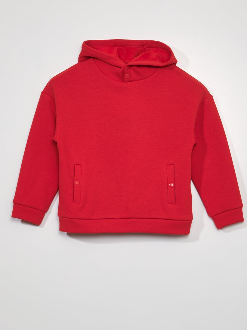 Sweatshirt com capuz em moletão LARANJA - Kiabi