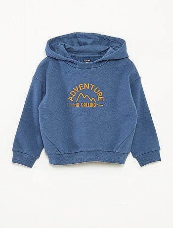 Sweatshirt com capuz em moletão leve com estampa à frente