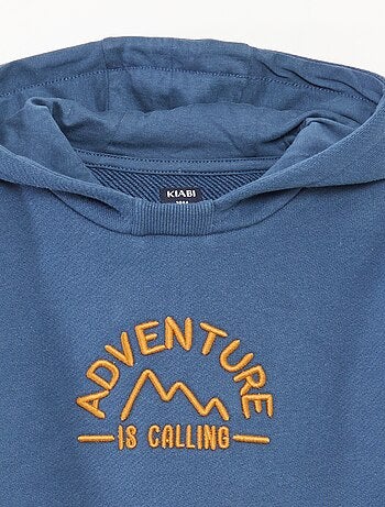Sweatshirt com capuz em moletão leve com estampa à frente