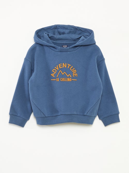 Sweatshirt com capuz em moletão leve com estampa à frente - Kiabi