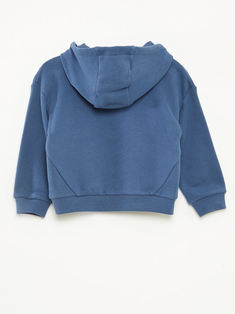 Sweatshirt com capuz em moletão leve com estampa à frente Azul - Kiabi
