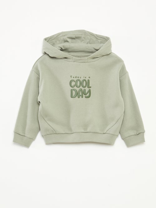Sweatshirt com capuz em moletão leve com estampa à frente - Kiabi