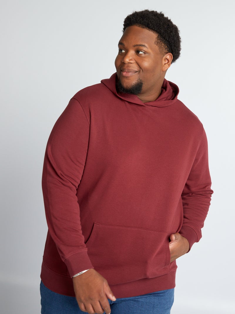 Sweatshirt com capuz em moletão MARROM - Kiabi