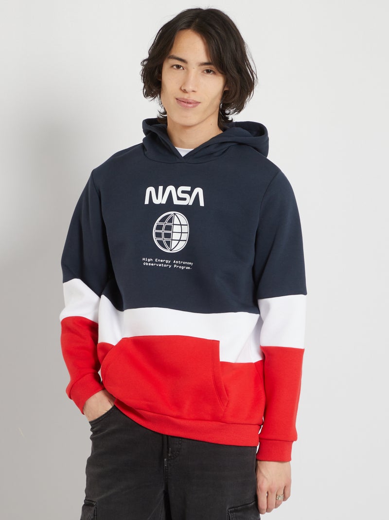 Sweatshirt com capuz em moletão 'NASA' AZUL - Kiabi