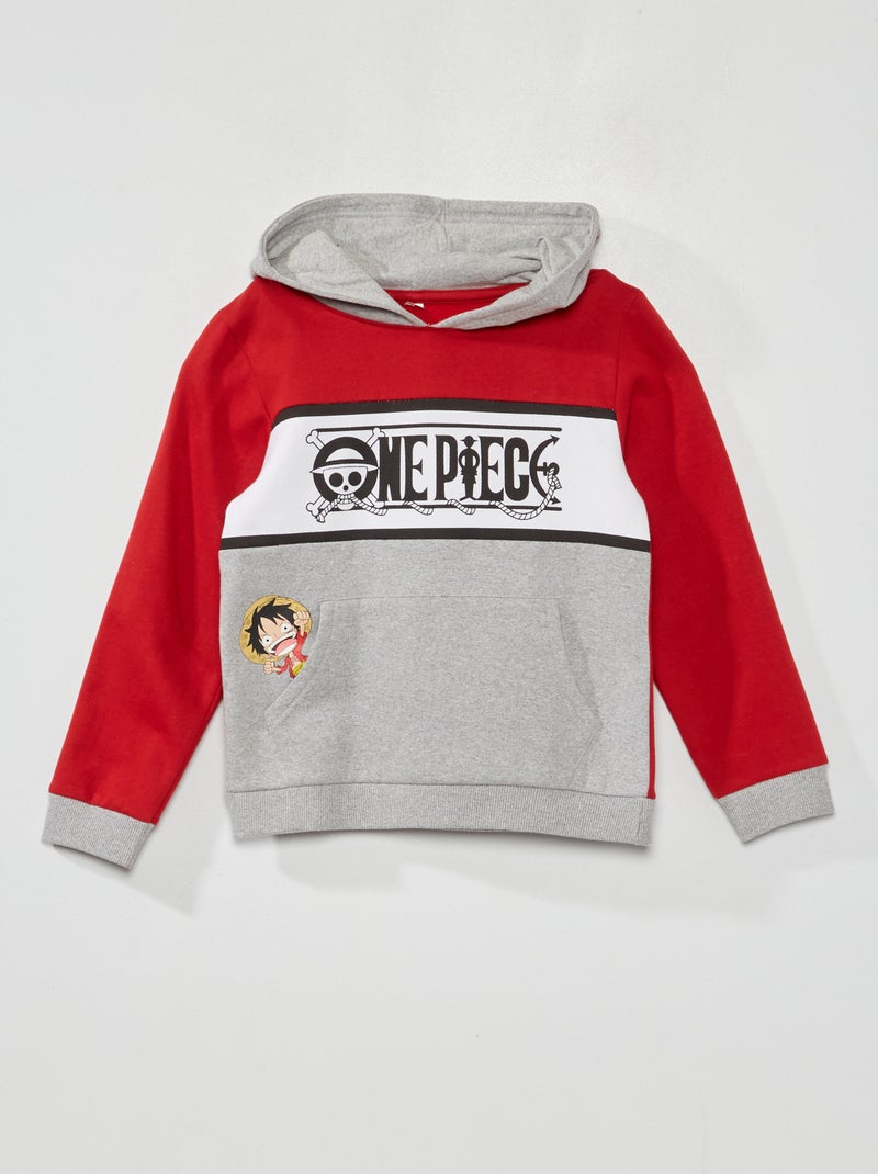 Sweatshirt com capuz em moletão 'One Piece' CINZA - Kiabi