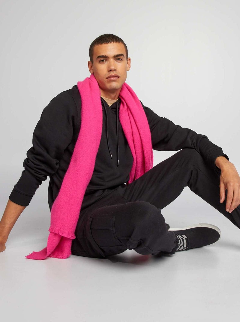 Sweatshirt com capuz em moletão Preto - Kiabi