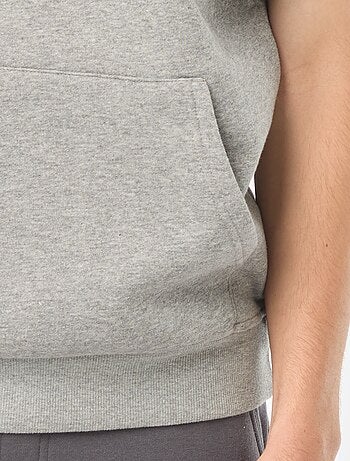 Sweatshirt com capuz em moletão quente sem mangas