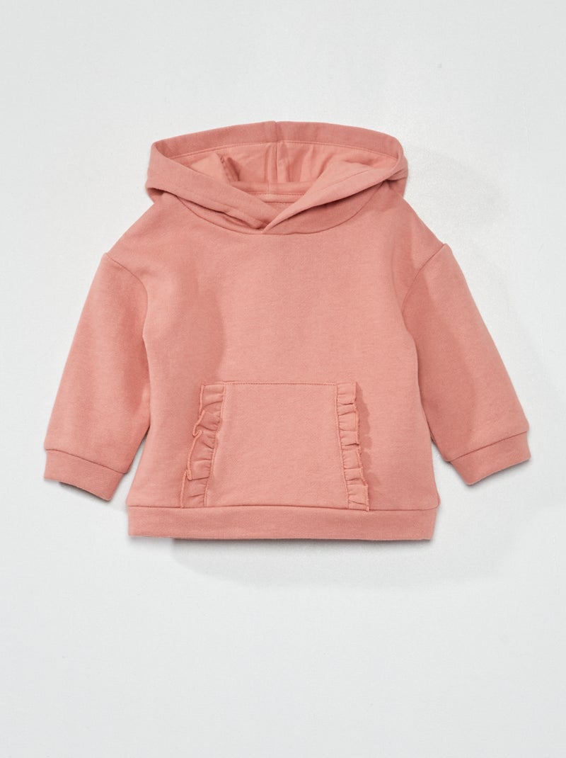 Sweatshirt com capuz em moletão ROSA - Kiabi