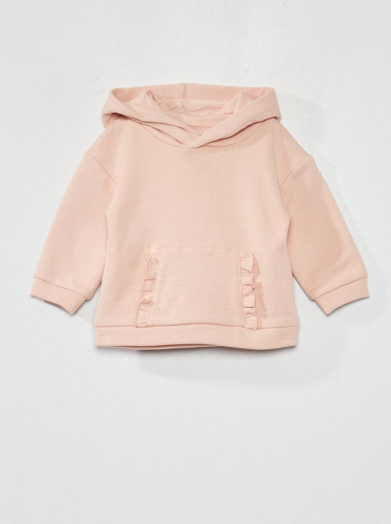 Sweatshirt com capuz em moletão ROSA - Kiabi