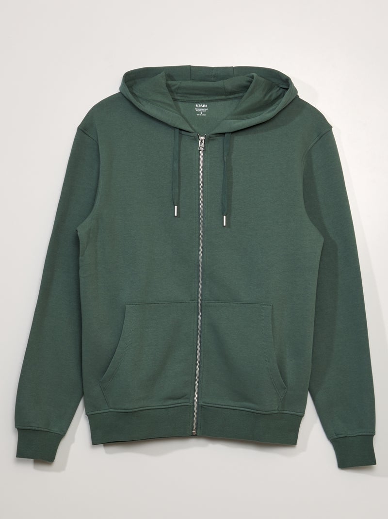 Sweatshirt com capuz em moletão VERDE - Kiabi