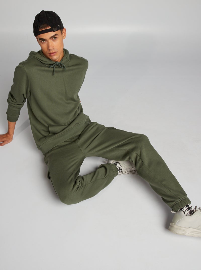 Sweatshirt com capuz em moletão VERDE - Kiabi