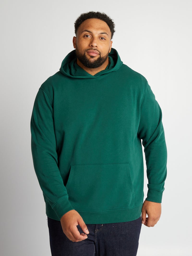 Sweatshirt com capuz em moletão VERDE - Kiabi
