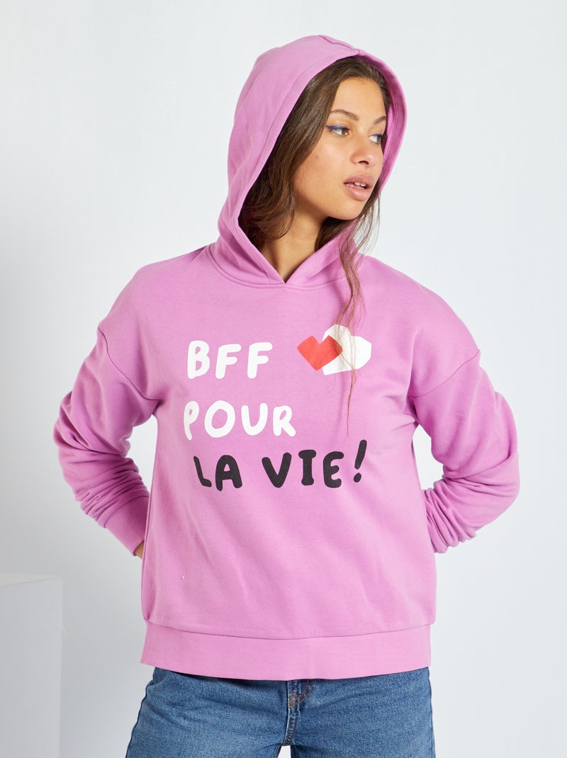 Sweatshirt com capuz em moletão VIOLETA - Kiabi