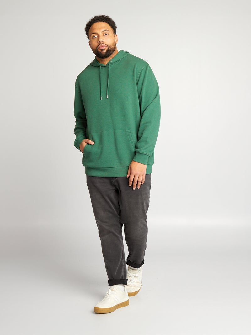 Sweatshirt com capuz em ninho de abelha Verde - Kiabi