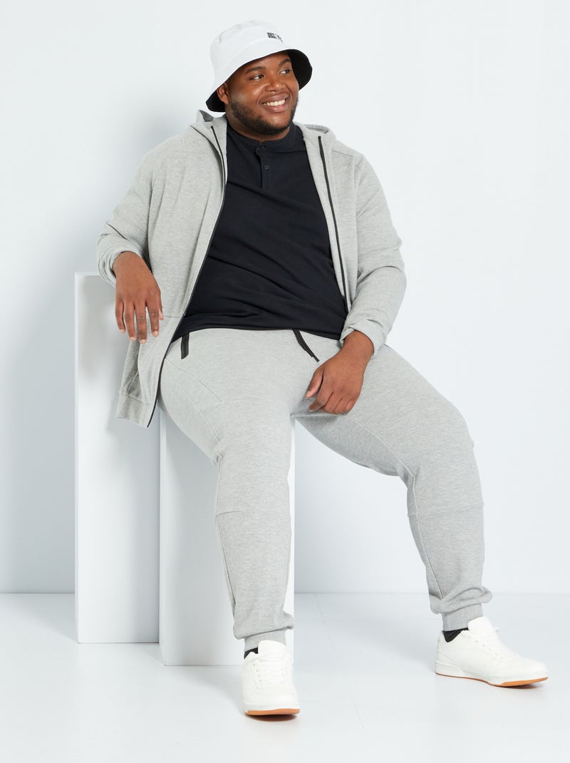 Sweatshirt com capuz em piqué CINZA - Kiabi