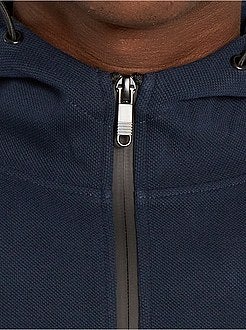 Sweatshirt com capuz em piqué de algodão - Kiabi