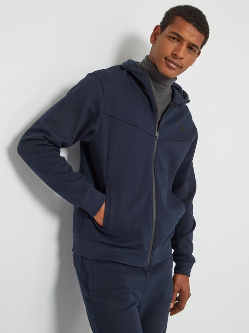 Sweatshirt com capuz em piqué de algodão - Kiabi