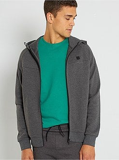 Sweatshirt com capuz em piqué de algodão - Kiabi