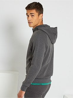 Sweatshirt com capuz em piqué de algodão - Kiabi