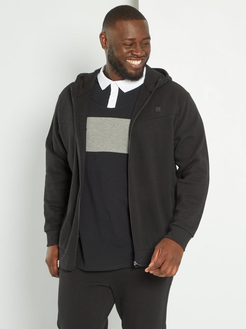 Sweatshirt com capuz em piqué de algodão - Kiabi