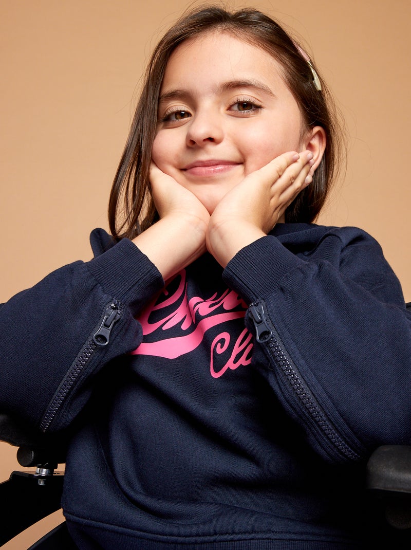 Sweatshirt com capuz estampada - So Easy AZUL - Kiabi