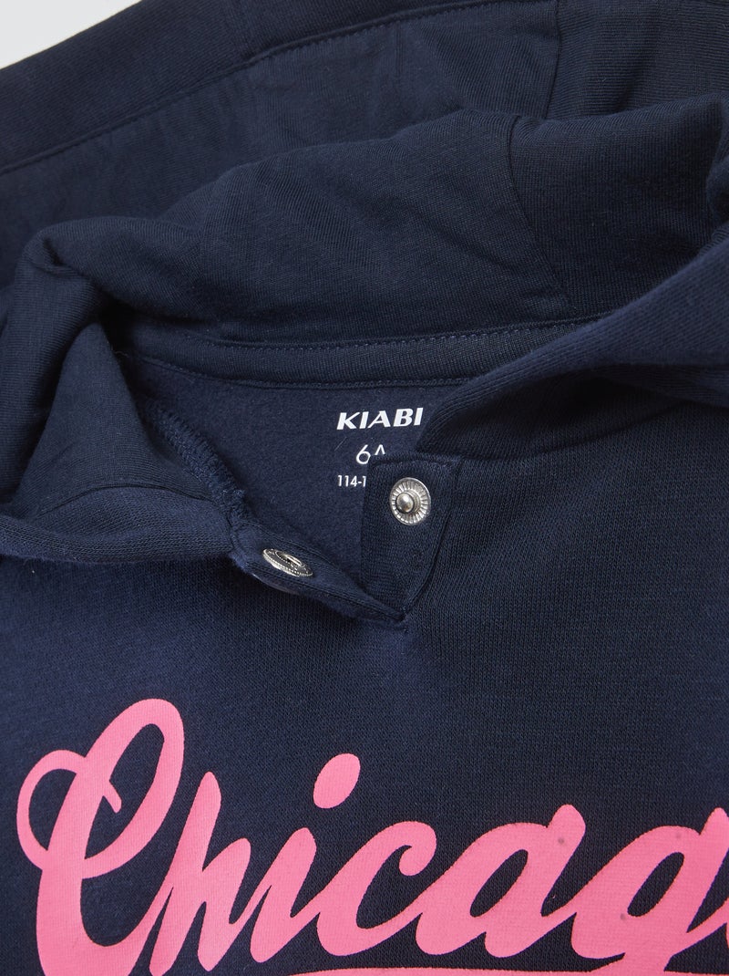 Sweatshirt com capuz estampada - So Easy AZUL - Kiabi