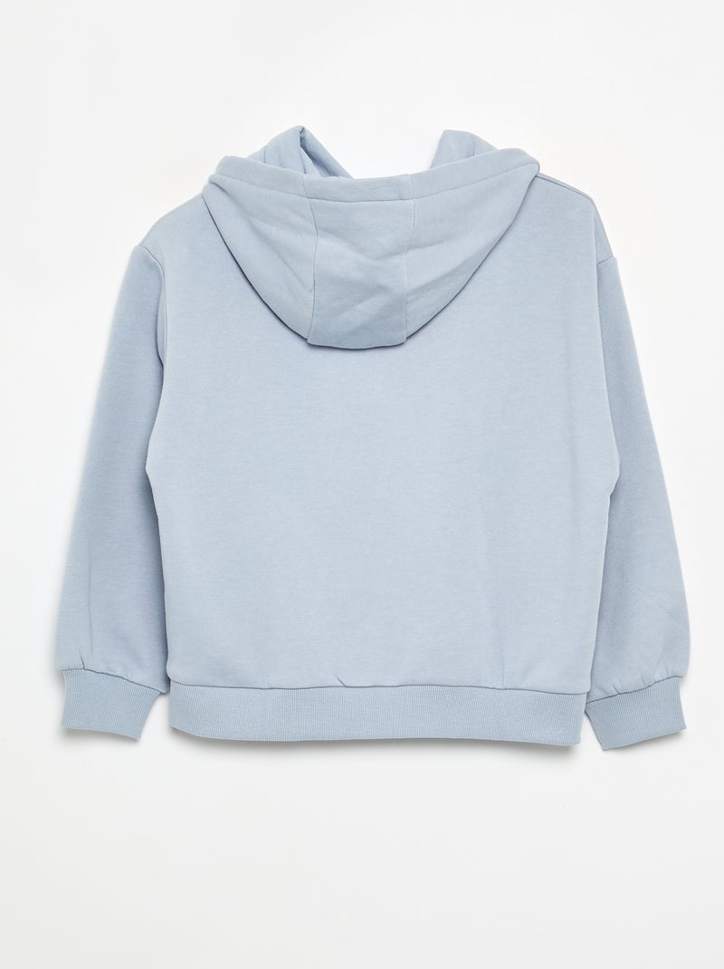 Sweatshirt com capuz estampada à frente e atrás Azul - Kiabi