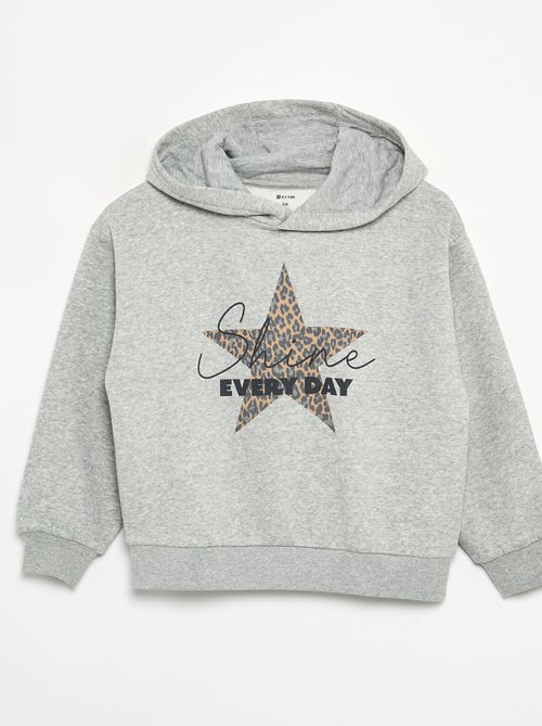 Sweatshirt com capuz estampada à frente e atrás - Kiabi