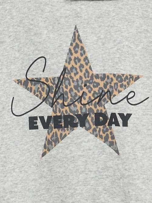 Sweatshirt com capuz estampada à frente e atrás - Kiabi