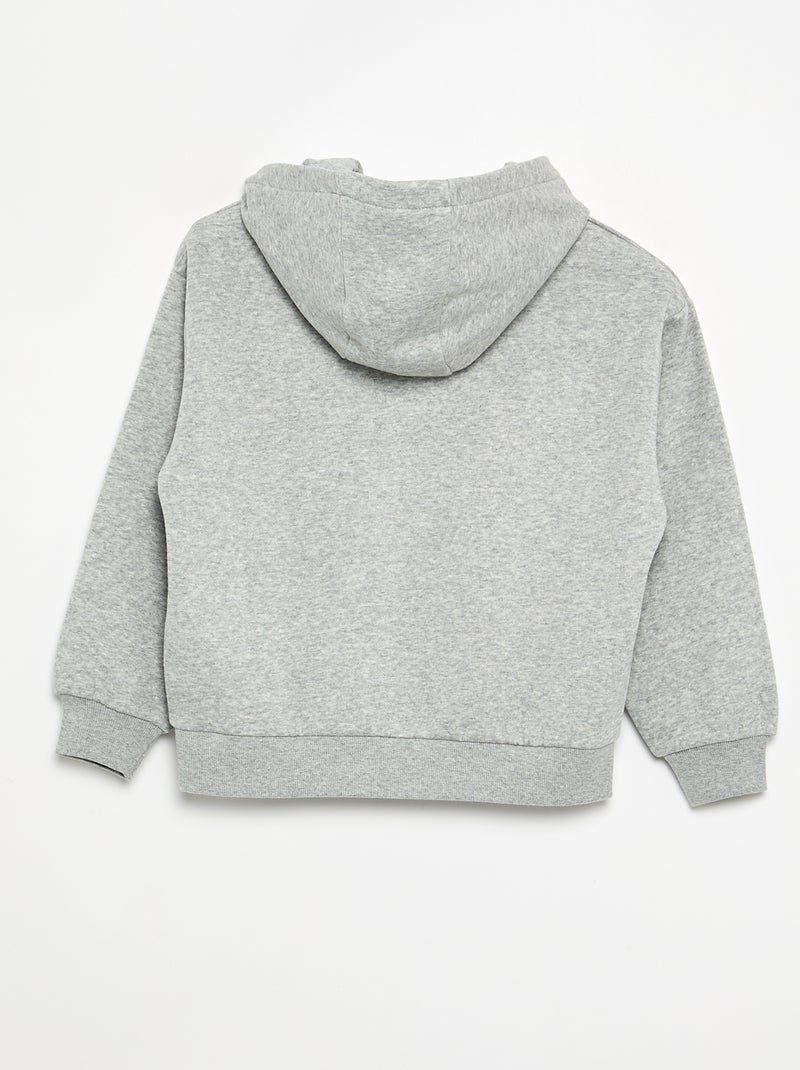 Sweatshirt com capuz estampada à frente e atrás Cinza - Kiabi