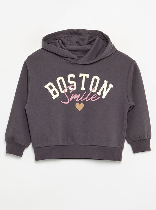 Sweatshirt com capuz estampada à frente e atrás - Kiabi