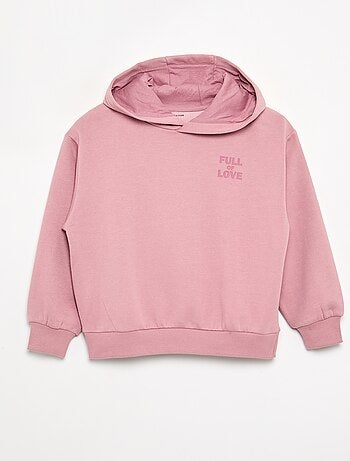 Sweatshirt com capuz estampada à frente e atrás
