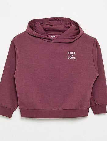 Sweatshirt com capuz estampada à frente e atrás