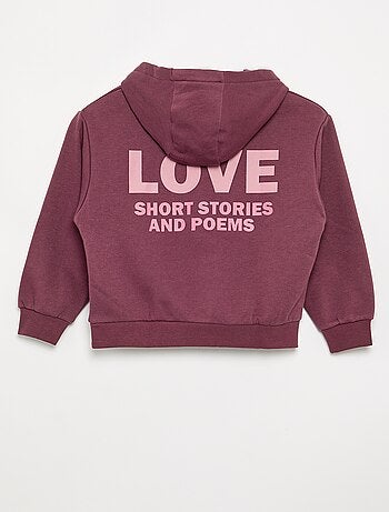 Sweatshirt com capuz estampada à frente e atrás