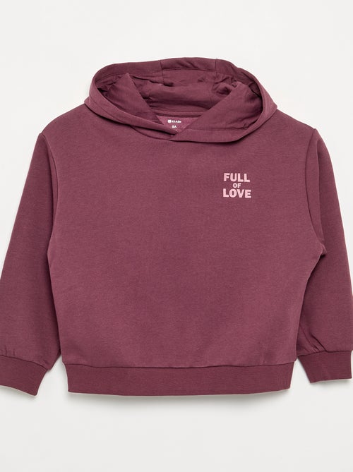 Sweatshirt com capuz estampada à frente e atrás - Kiabi