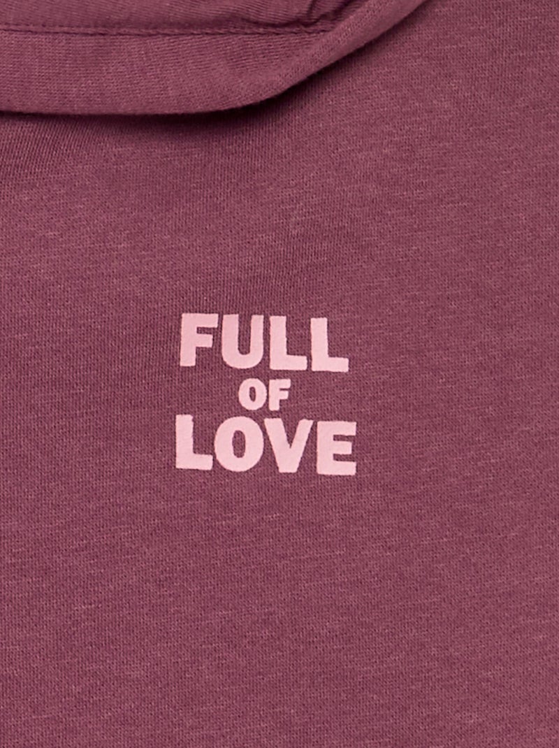 Sweatshirt com capuz estampada à frente e atrás Rosa - Kiabi