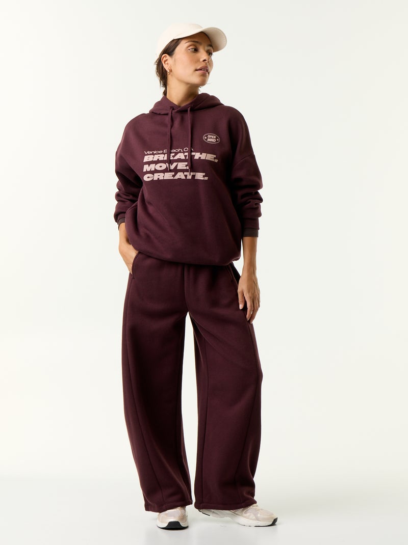 Sweatshirt com capuz estampada à frente e atrás Violeta - Kiabi