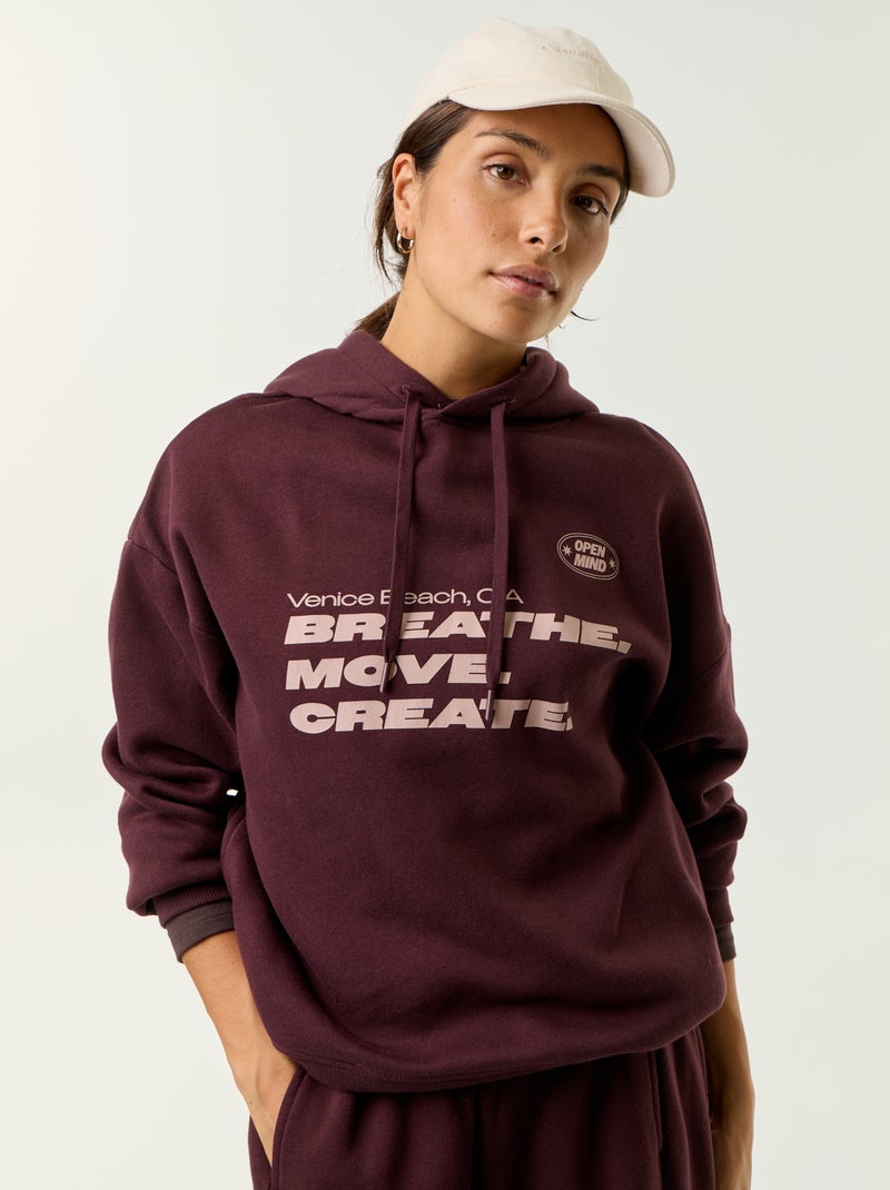 Sweatshirt com capuz estampada à frente e atrás Violeta - Kiabi