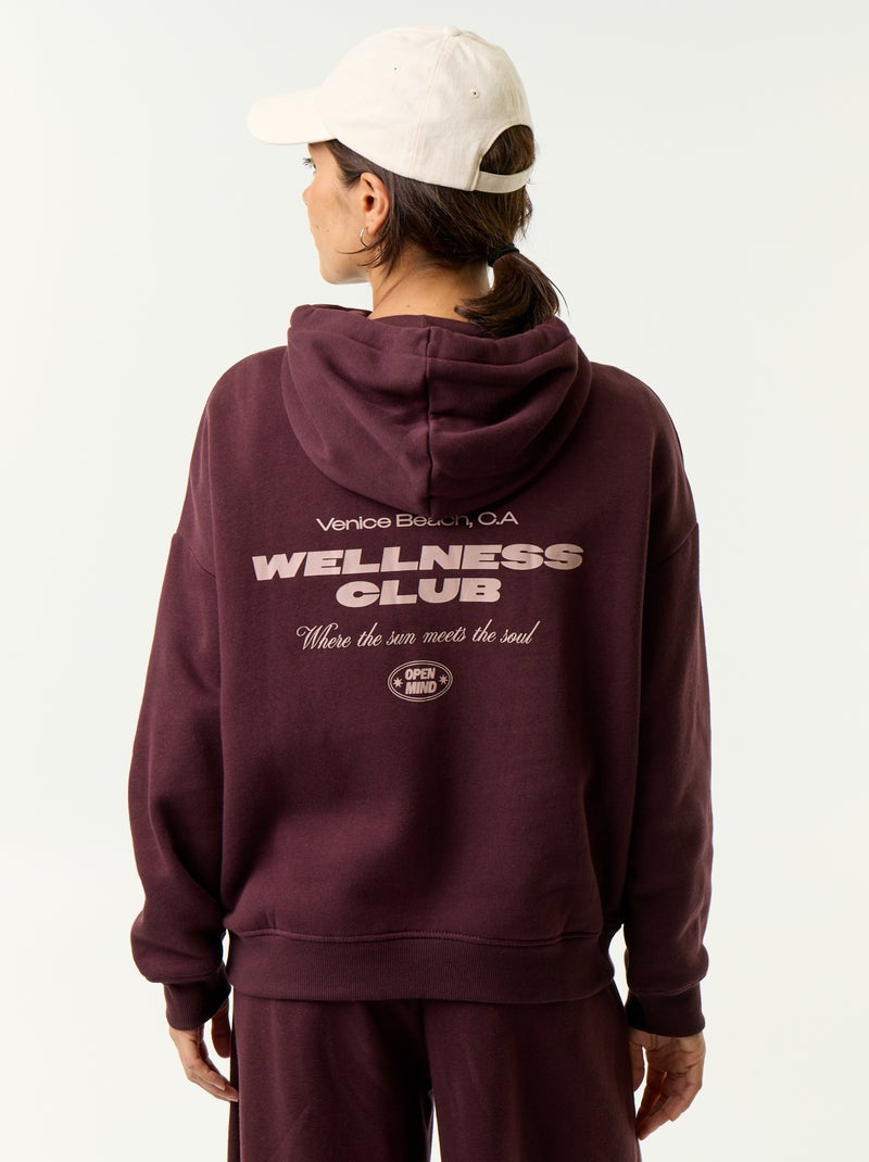 Sweatshirt com capuz estampada à frente e atrás Violeta - Kiabi