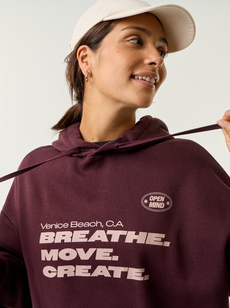 Sweatshirt com capuz estampada à frente e atrás Violeta - Kiabi