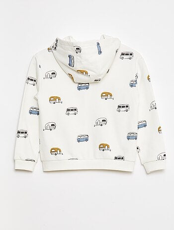 Sweatshirt com capuz estampada em french terry