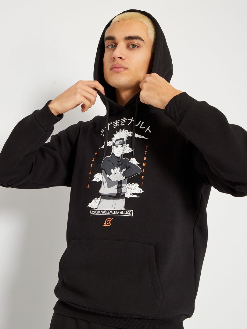 Sweatshirt com capuz estampada 'Naruto' Preto - Kiabi
