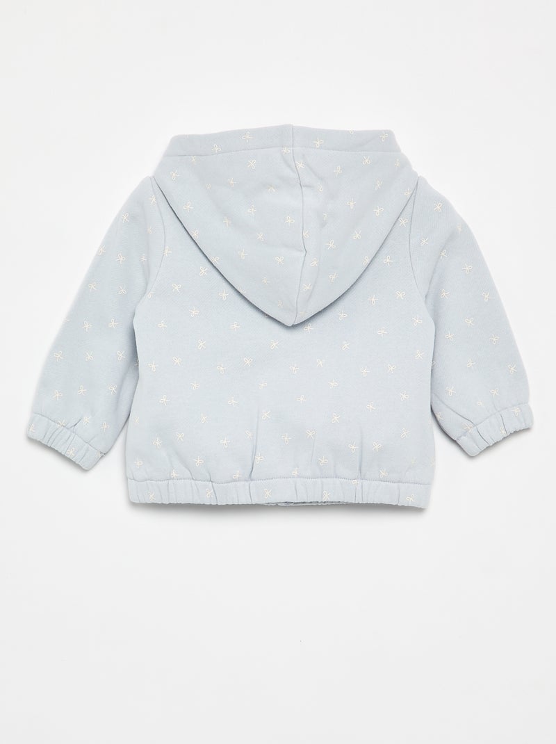 Sweatshirt com capuz estampado Azul - Kiabi